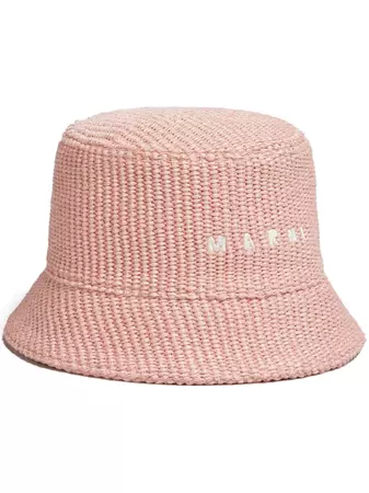 Marni logo-embroidered Woven Bucket Hat - Farfetch