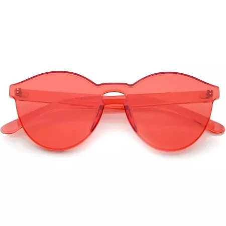 One Piece PC Lens Rimless Ultra-Bold Colorful Mono Block Sunglasses 60mm (Red)