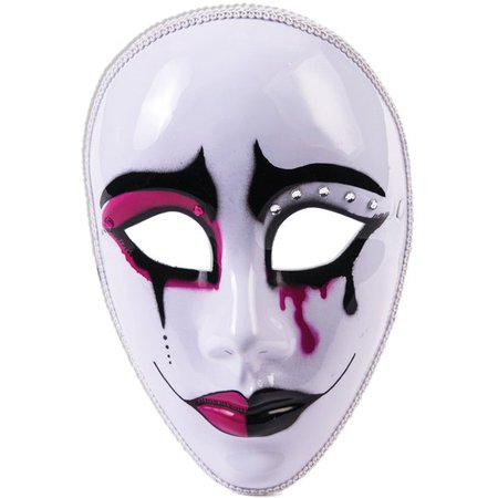pink and black clown mask