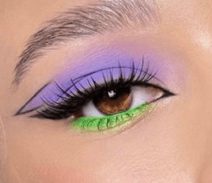 purple and green eye makeup