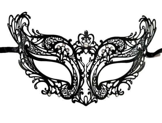 black filigree masquerade mask