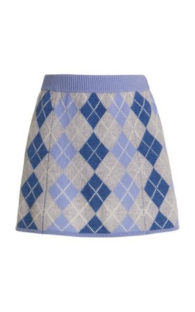 Marseille Argyle Wool-Cashmere Mini Skirt By Loveshackfancy | Moda Operandi