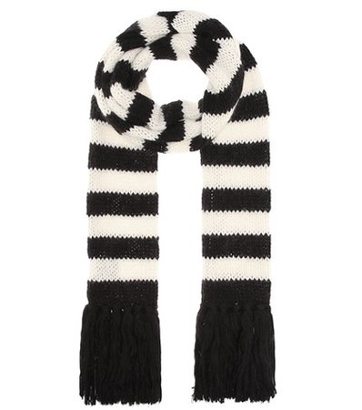 Striped wool-blend scarf