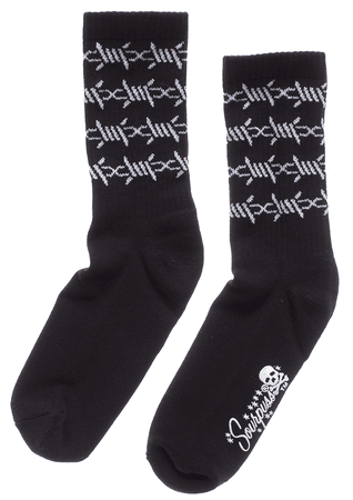 *clipped by @luci-her* SOURPUSS BARBED WIRE LADIES CREW SOCKS - Sourpuss Clothing