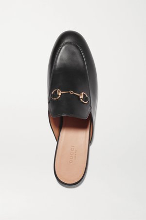 Black Princetown horsebit-detailed leather slippers | Gucci | NET-A-PORTER