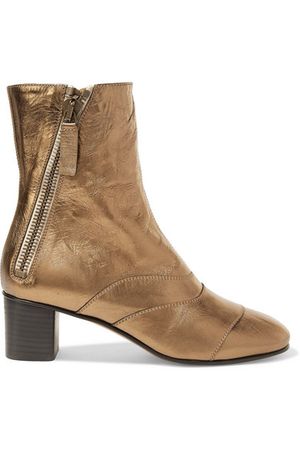 Chloé | Lexie metallic leather ankle boots | NET-A-PORTER.COM