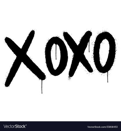 Graffiti xoxo word sprayed isolated on white Vector Image