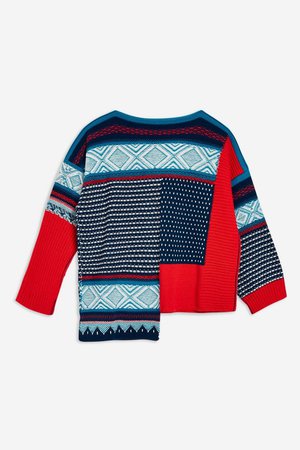 Patched Fair Isle Jumper - Jumpers & Cardigans - Clothing - Topshop