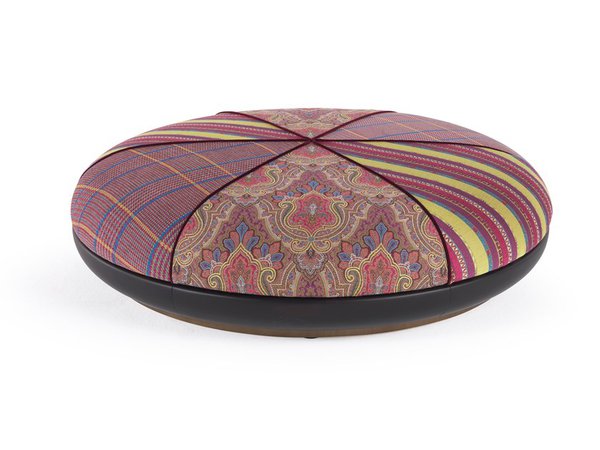Upholstered round fabric pouf BAMBARA By ETRO Home Interiors