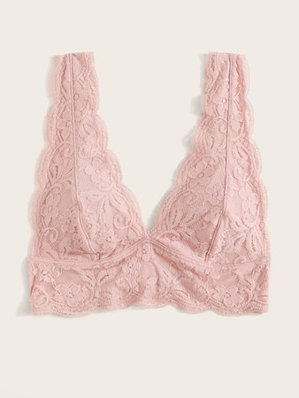 pink lace bralette