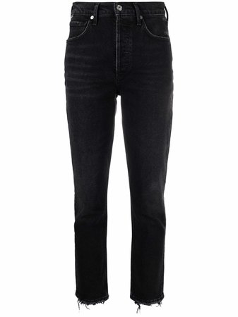 Citizens of Humanity Jolene frayed high-rise jeans - FARFETCH