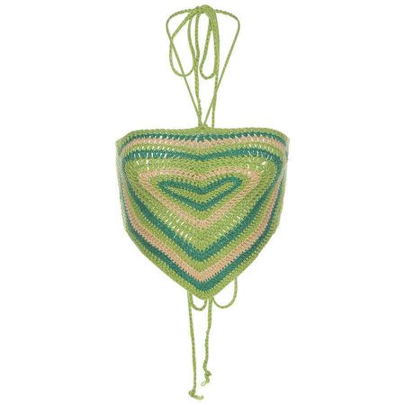 Green Heart Crochet Halter Crop | Own Saviour