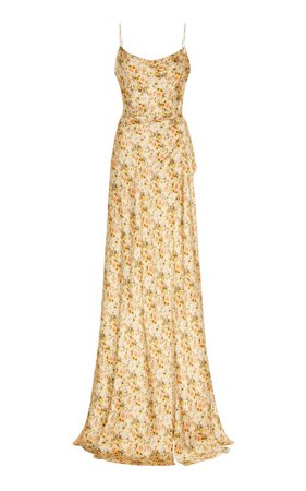 Dashwood Floral-Print Silk-Satin Gown by Markarian | Moda Operandi