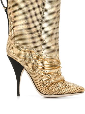 Shop metallic Marco De Vincenzo metal embellished boots with Express Delivery - Farfetch