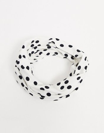 ASOS DESIGN jersey funnel infinity scarf in polka dot | ASOS