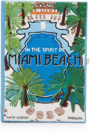 Olympia Le-Tan Miami Beach Embroidered Canvas Clutch