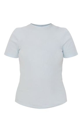 Maternity Blue Basic Rib T Shirt | Maternity | PrettyLittleThing USA