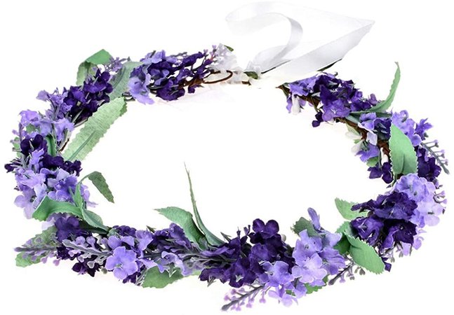 Vividsun Lavender Flower Crown Floral Wreath Headband Photo Props
