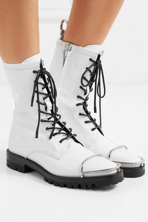 Alexander Wang | Kennah lace-up glossed-leather ankle boots | NET-A-PORTER.COM
