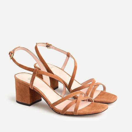 J.Crew: Odette Strappy Sandals In Suede For Women brown