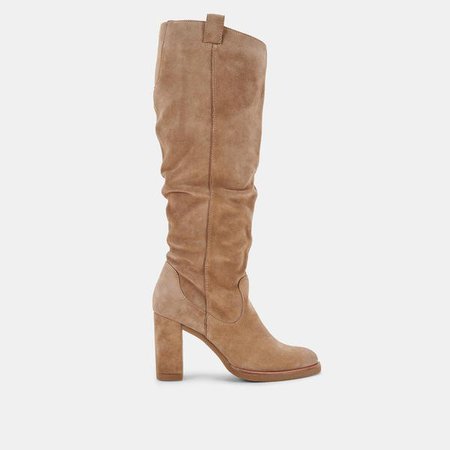 SARIE BOOTS IN TRUFFLE SUEDE – Dolce Vita