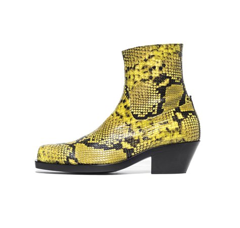 THE IGGY Snakeskin Cowboy Boots Yellow