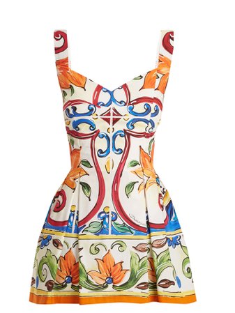 Majolica-print cotton dress | Dolce & Gabbana | MATCHESFASHION.COM US