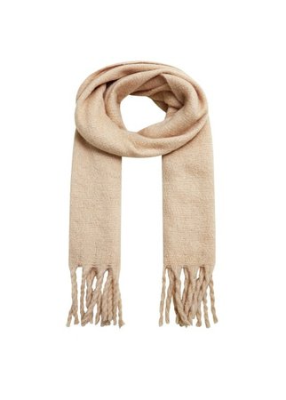 MANGO Fringed maxi scarf