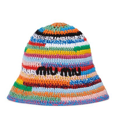 Miu Miu - Cotton crochet bucket hat | Mytheresa