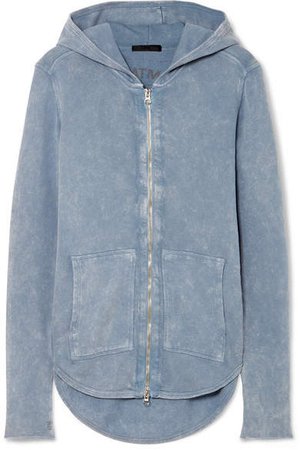 Cotton-terry Hoodie - Blue