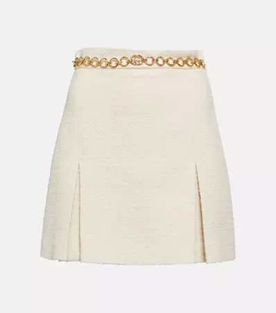 Boucle Miniskirt in Neutrals - Gucci | Mytheresa