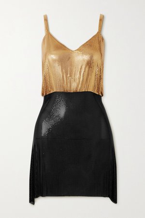 Gold Luna open-back two-tone chainmail mini dress | Fannie Schiavoni | NET-A-PORTER