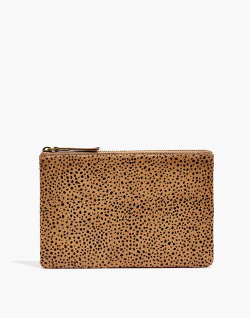 The Leather Pouch Clutch: Dotted Calf Hair Edition