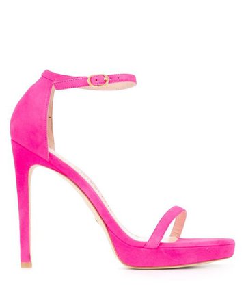 Stuart Weitzman Women's Pink Suede High Heel Sandals