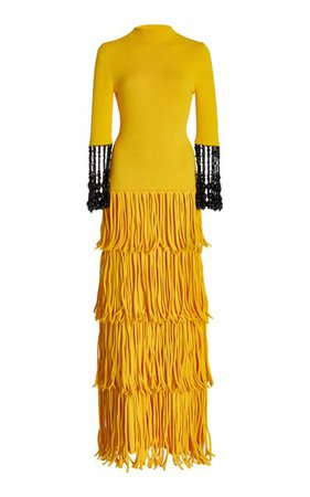 Bead-Embellished Fringed Textured-Knit Maxi Dress By Proenza Schouler | Moda Operandi