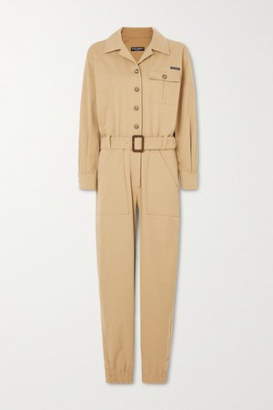 Dolce & Gabbana | Belted cotton-blend gabardine jumpsuit | NET-A-PORTER.COM