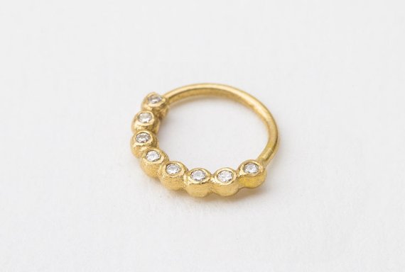 diamond gold nose ring