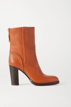 Tan Emma leather ankle boots | Chloé | NET-A-PORTER