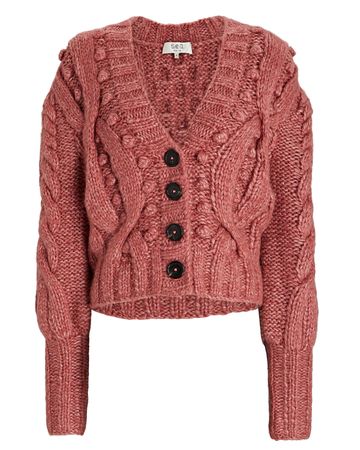 Sea Caden Cable-Knit Cardigan In Pink | INTERMIX®