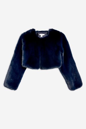 Topshop Cropped Faux Fur Coat $65.00