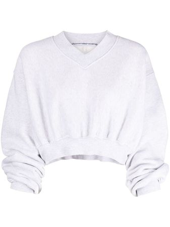 Shop Alexander Wang V-neck cropped pullover with Express Delivery - FARFETCH