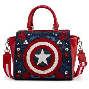 Loungefly Marvel Captain America 80th Anniversary Floral Shield Crossb – Grotto Treasures