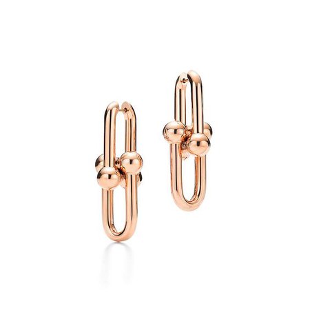 Tiffany HardWear link earrings in 18k rose gold. | Tiffany & Co.