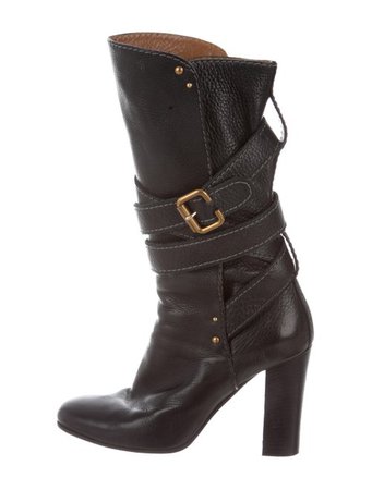 Chloé Leather Mid-Calf Boots - Shoes - CHL101604 | The RealReal