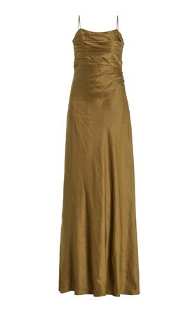 Clarice Draped Linen-Blend Maxi Dress By Aje | Moda Operandi