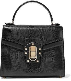 Lucia Lizard-effect Leather Tote