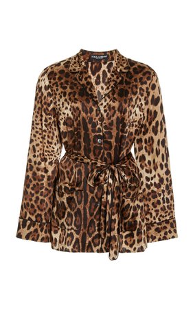 Leopard-Print Silk Pajama Shirt By Dolce & Gabbana | Moda Operandi