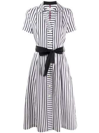 Shop white & blue Tommy Hilfiger striped shirt dress with Express Delivery - Farfetch