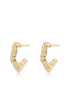 Marea 18k Yellow Gold Huggie Diamond Earrings By Sorellina | Moda Operandi