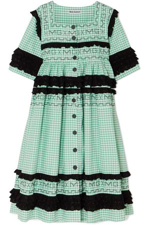 Molly Goddard | Macy broderie anglaise-trimmed gingham cotton coat | NET-A-PORTER.COM